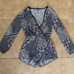 Uk2la  Bohemian Black & White Print Long Sleeve Romper XS Photo 0