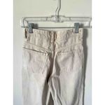 ZARA  Wide Leg High Rise Raw Hem Denim Jeans Bone Tan Size 0 Photo 5