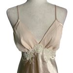 California Dynasty Sleeveless Nightgown Slip M Peach Beaded Adjustable Straps Pink Size M Photo 1