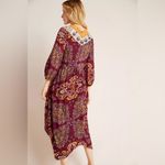 Anthropologie NWT  Maeve Meredith Embroidered Maxi Dress Purple/Orange M Photo 1