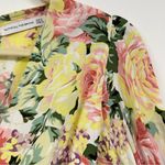 Faithfull the Brand Yellow Pink Floral Romper Womens 2 Puff Short Sleeve Ana Photo 3