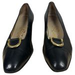 Salvatore Ferragamo Black Leather Square Toe Pumps Heels Size 8.5 AA Narrow Photo 9