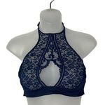 Victoria's Secret  Navy Blue Very Sexy Halter Neck Lace Bralette M Photo 0