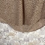 Monday Fun Women's Blouse Medium Brown White Polka Dot V Photo 4