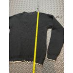 IRO  Distressed Chunky Knit Crewneck‎ Sweater Black Medium Grunge Moto Cotton Photo 7
