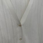 Theory  Open Knit White & Tan Cardigan Top Preppy Designer Size Medium Photo 3