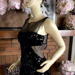 BCBGMAXAZRIA  BLACK SEQUIN & MESH EXPOSED BACK BODY CON COCKTAIL DRESS NWT (M) Photo 5