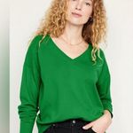 Old Navy Relaxed Vee cotton blend beach cruiser green sweater Photo 0