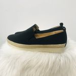 Journee Collection Leela Espadrille Slip On Sneaker Black Canvas Fabric sz 7. Photo 1