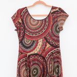 Signature Robbie Bee Women Dress Size 8 Red Brown Asymmetrical Boho Forest Fairy Photo 5