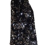 Alex Marie NWT Lia Sequined Crew Neck Short Sleeve StretchVelvet Black Blouse MD Photo 2