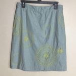 Boden Women Linen Skirt Embroidered Falling Flower Design Sz. 8L EUC Photo 1