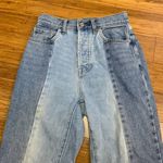 PacSun High Rise Straight Jeans Womens 23 Two Tone Denim Raw Hem Button Fly Photo 1