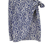 Boden Rose Printed Navy Blue White Sarong Side Tie Pencil Skirt Size US 6R Photo 1