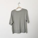 Athleta [] Fern Green Step Forward Sweatshirt Tee Short Sleeve V-Neck Sz Large L Photo 2