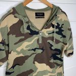 Pac Sun boxy fit camo short sleeve hoodie sweatshirt Photo 1