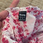 Midi Dress Long Sleeve Pink White Floral Frill Trim Flounce Sleeve Ruffle Hem M Size M Photo 6