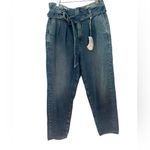 AG Adriano Goldschmied Renn Paper Bag Denim Jeans Wide Leg Belted NWT 28 Photo 2