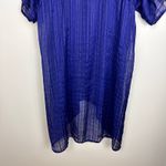 Club Z Collection Sheer Checkered Blue Swim Cover Up Kimono Eyelet Embroidery 2X Photo 11