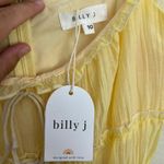 Billy J Halo Maxi Dress Lemon Yellow Polyester Ruffle Tiered Spaghetti Strap Size 6 Photo 7