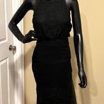 Knit Crop Top Tank Top Knit Midi Slit Skirt High Waist Beach Cover Up Set Tee T Photo 0