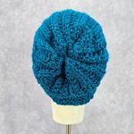 Blue Metallic Crochet Knit Bucket Cap Hat Fun Vintage Y2K Funky Beanie Photo 3