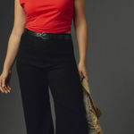 Anthropologie  Maeve The Colette Magic Fabric Crop Wide-Leg Pants Black Sz 31 Photo 0