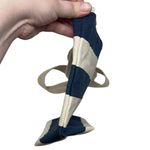 Dansko Cream & Navy Blue Striped Canvas Crossbody Bag Purse Snap Button Nautical Photo 5