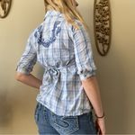 Baby Phat  Light Blue Plaid Shirt Photo 7