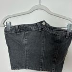 Pretty Little Thing  Petite Grey Denim Button Detail Corset Photo 0