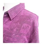 Chico's  Vintage Blouse Women's Size Medium Purple Oriental Pattern Button Front Photo 8