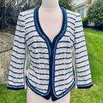 White House | Black Market WHBM Navy & White Tweed Blazer Photo 3
