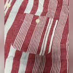 kim rogers  Red and White Striped Sleeveless Button-Down Shirt Photo 2