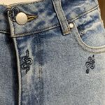 Tinseltown Snake Embroidered Crop Jeans Photo 2
