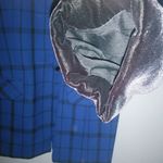 Peter Nygard Bianca Nygard 6 Wool Blend Black Blue Plaid Blazer Coat Photo 1