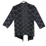 Shannon Ford New York Lace Floral Embroidered 3/4 Sleeve Open Sheer Blouse Sz L Black Size L Photo 1
