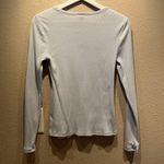 Old Navy Women's Icy Blue Fuzzy Ribbed Knit Long Sleeve Top Shirt Size Medium Photo 4