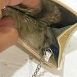 Coach  Leather Card Wallet Brown/cream Pebbled Leather Keychain Photo 3