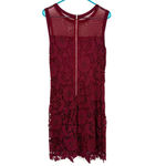 Kut From The Kloth  size 6 red crochet‎ lace dress sleeveless mesh neck zip back Photo 1