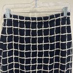 St. John VTG  Black Ivory Grid Windowpane Plaid Stretch Knit Pencil Skirt Size XS Photo 2