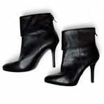 Ralph Lauren  Leola Cuffed Black Leather Pointy Toe Bootie Stiletto Size 8.5 Photo 1