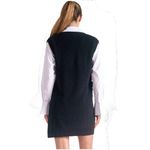 Elan Nia Sleeveless Shirt Sweater Vest Dress Navy Blue White Sz Small Photo 1