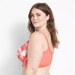 Lane Bryant Bra Women’s 44D Orange Lace Floral Longline Underwire Coral Strap A4 Photo 2
