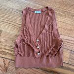 Free People  Intimately pullover brown ribbed stretch knit vest Size XS Photo 1