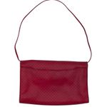 Liz Claiborne Vintage 1984 Red Leather Flap Bag Purse Geometric Print Adjustable Photo 2
