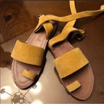Free People Mustard yellow flat Torrance Suede Sandals Photo 8
