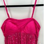 Scala NWT  Pink Sequin Silk Strapless Cocktail Bubble Party Mini Dress Sz 2 READ Photo 1