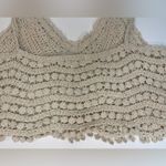 Rebellion Again Y2K Stud Details Chic Crochet Lace Crop Cream Top‎ Size S Photo 5