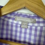 Woman Within  Lavender Gingham‎ Button Down Shirt Size 1X (22/24) Lightweight Photo 3