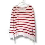 Liz Claiborne 100% Cotton Breathable Knit Striped Tie Sides Long Sleeve Pullover Photo 2